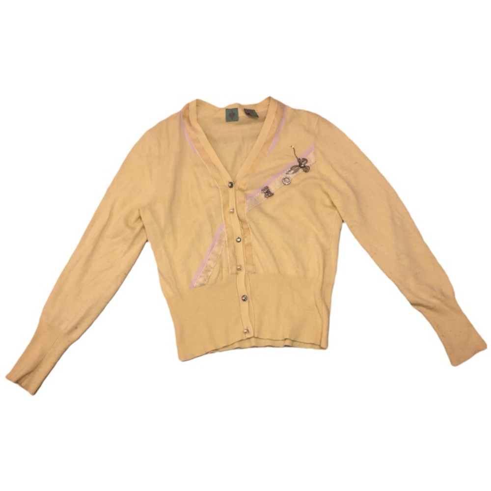 Vintage Anthropologie HWR Sweater, Size Small, Pale Yellow